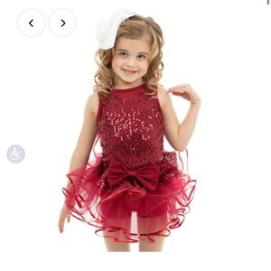 Just for kix Alexandra collection- perfect day Burgundy Sequin Tutu Dress